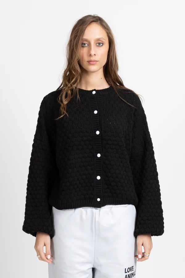 HONEYCOMB CARDI BLACK