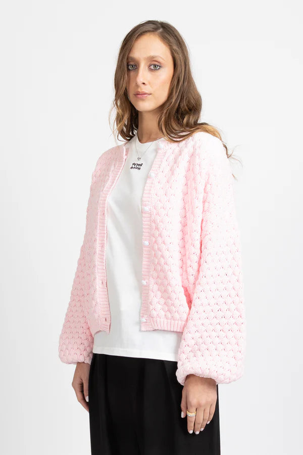 HONEYCOMB CARDI PINK