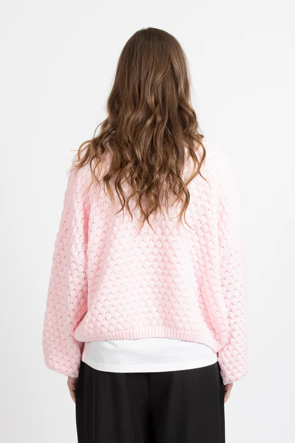 HONEYCOMB CARDI PINK