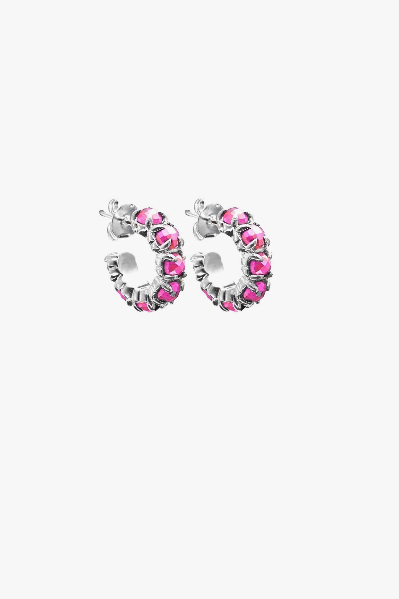 HALO CLUSTER EARRING - PINK TOPAZ