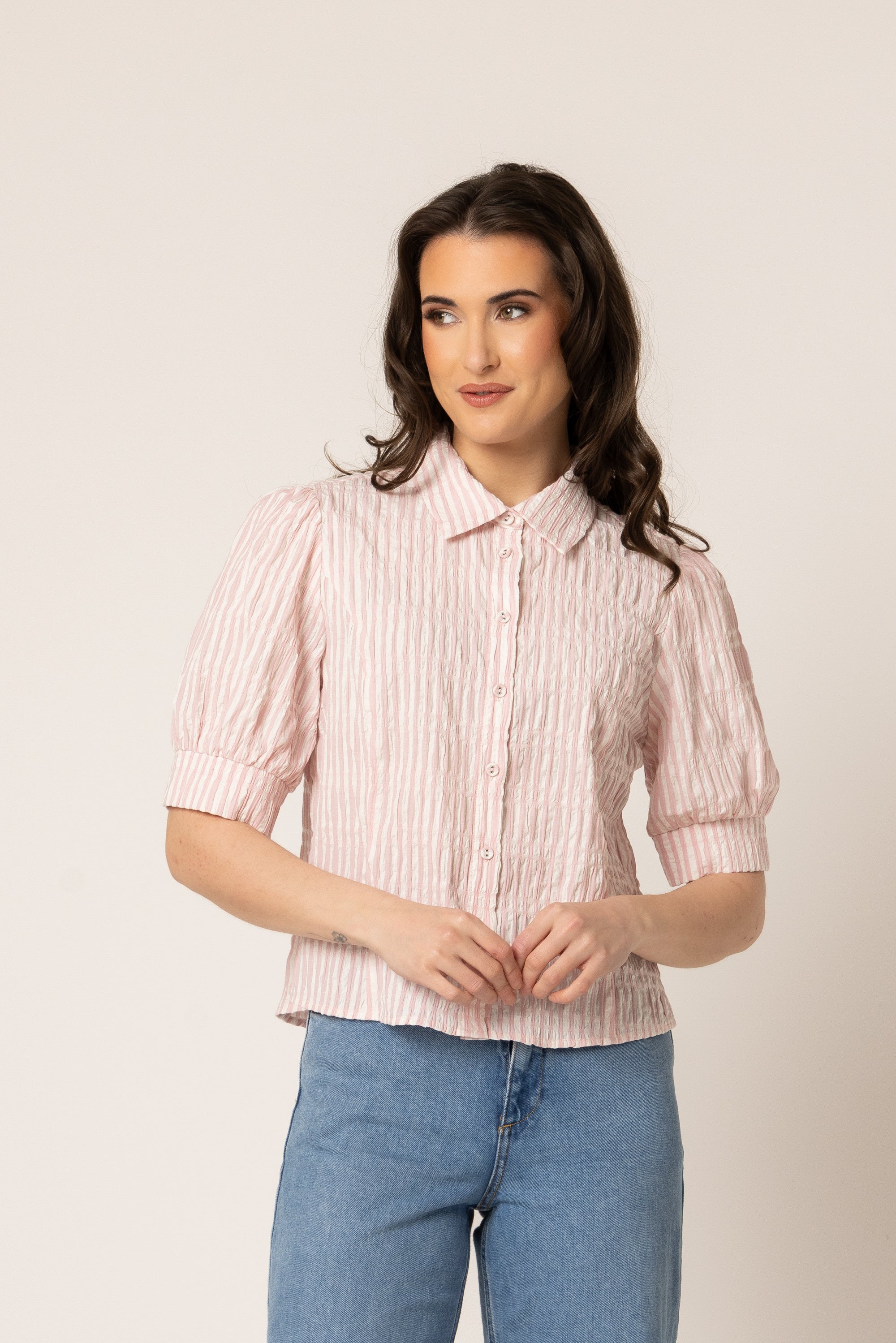 ALIGNED SHIRT PINK STRIPE