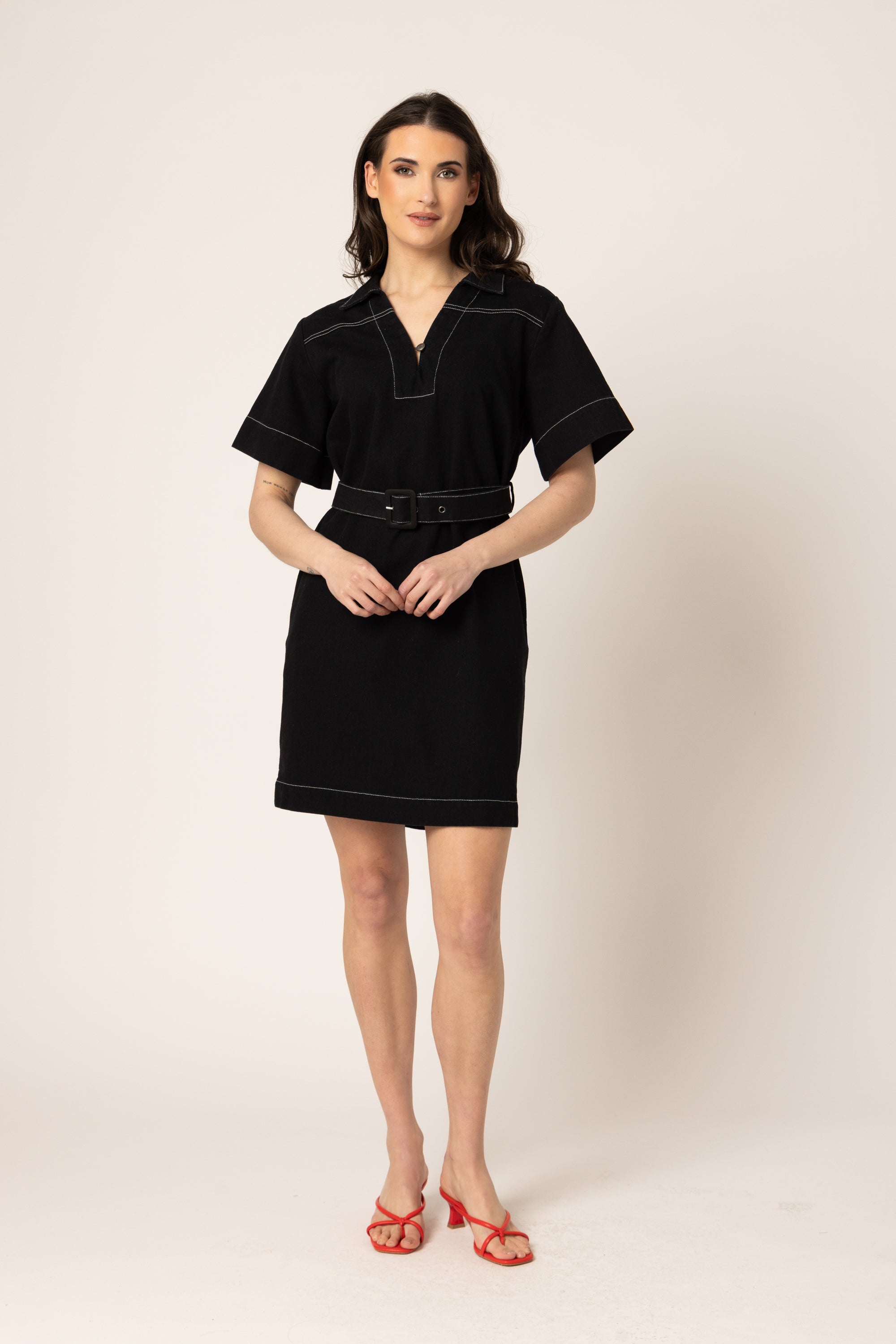 Denim Mini Dress Black