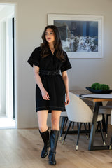 Denim Mini Dress Black