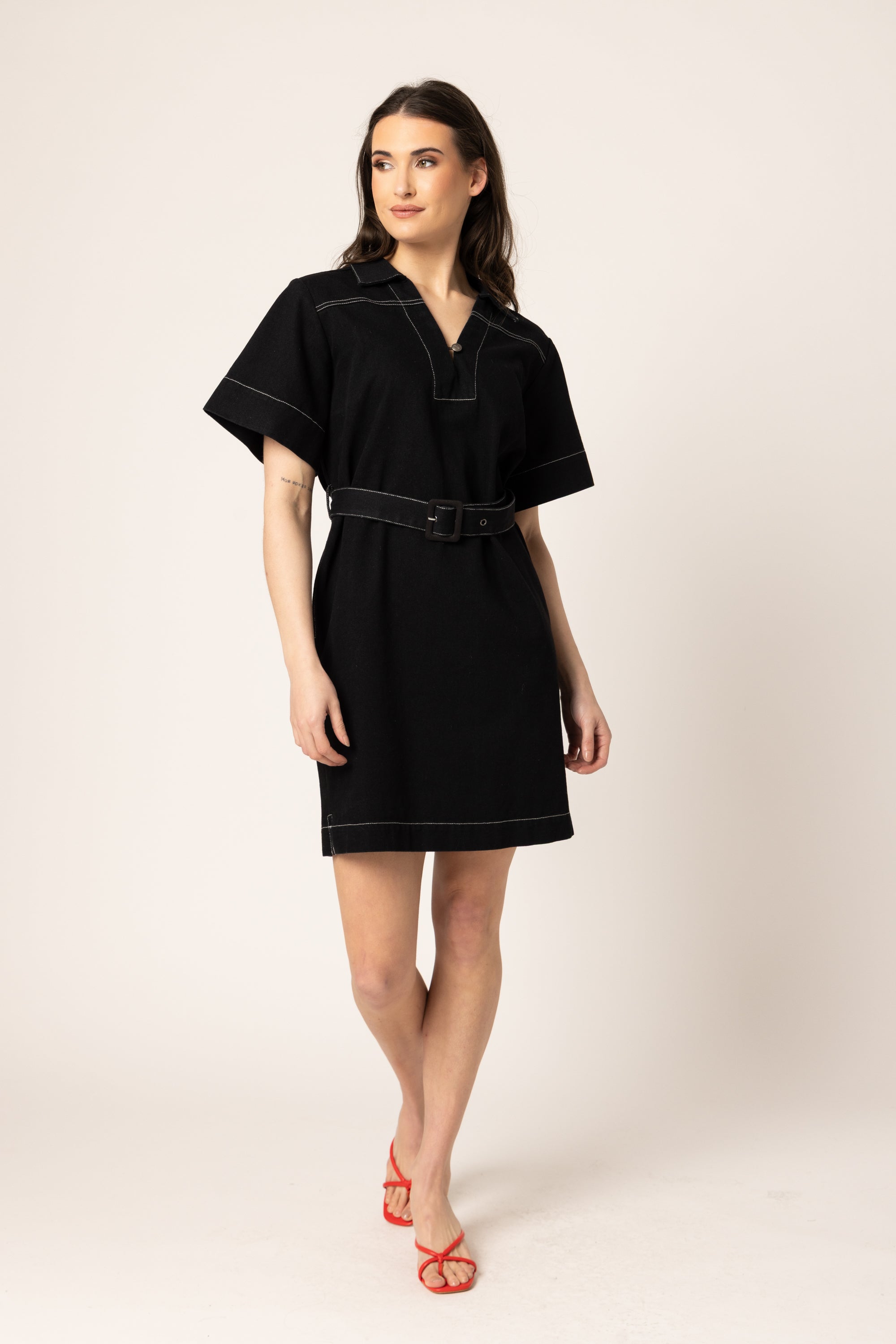 Denim Mini Dress Black