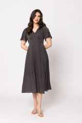 Guest Edit Dress Brown Blue Spot