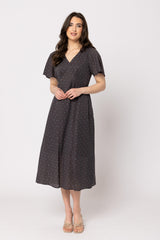 Guest Edit Dress Brown Blue Spot