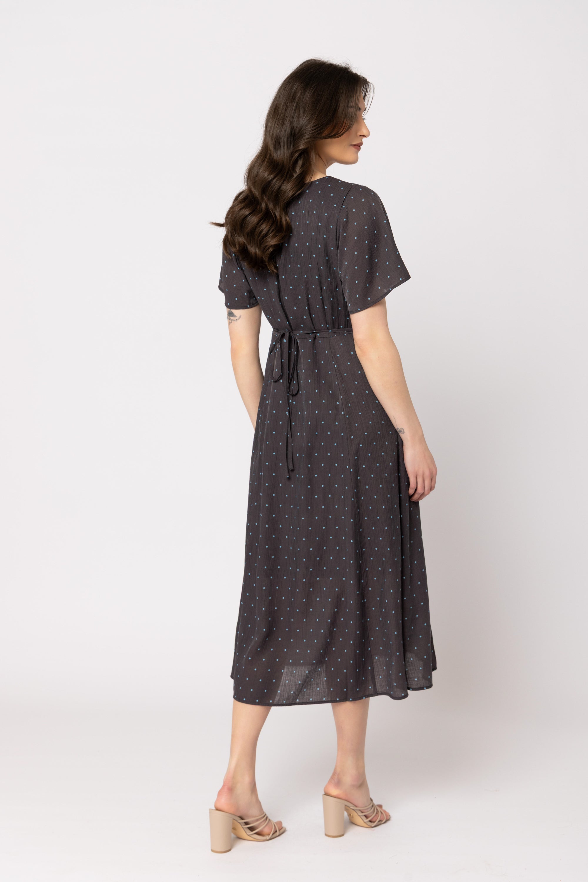 Guest Edit Dress Brown Blue Spot