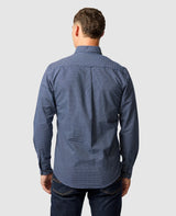 GUNN CHECK OXFORD 5 SPORTS FIT SHIRT MIDNIGHT