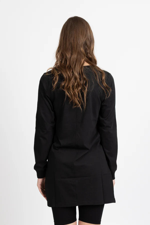 LS SCALLOP TEE LEOPARD