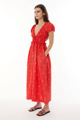 MARINA CELINE DRESS - RUBY RED/PINK