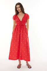 MARINA CELINE DRESS - RUBY RED/PINK