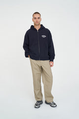 BLOCK ZIP HOOD 350 SLAB NAVY
