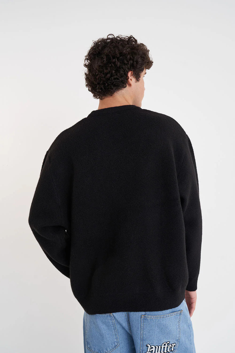 FLEET INTARSIA KNIT CREW BLACK