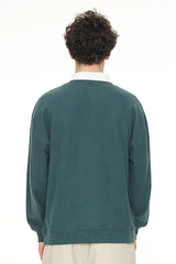 MENS PIQUE RUGBY CREW GOLF GREEN