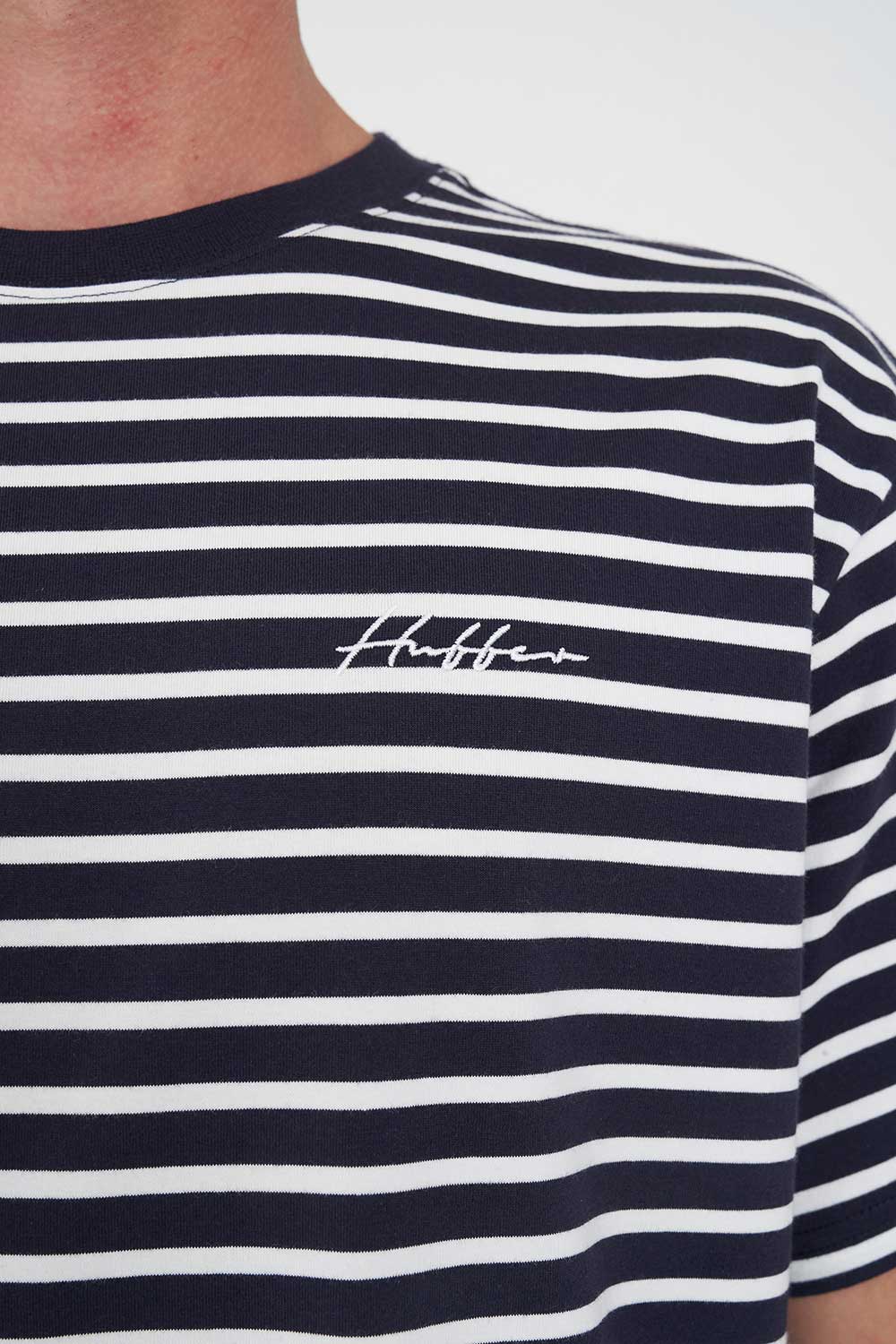 MENS STRIPE SUP TEE NAVY WHITE