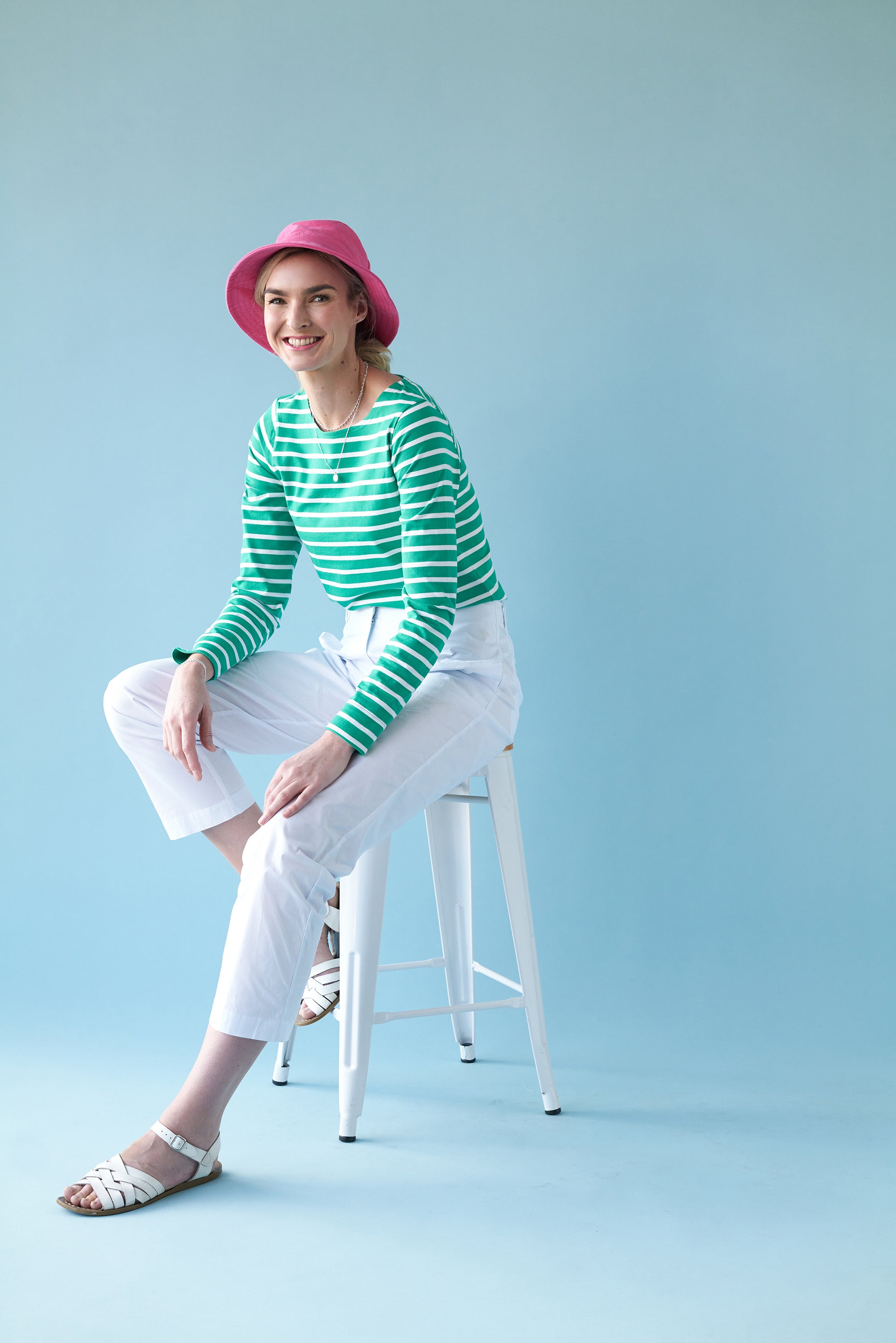 LYTTELTON TOP GREEN STRIPE