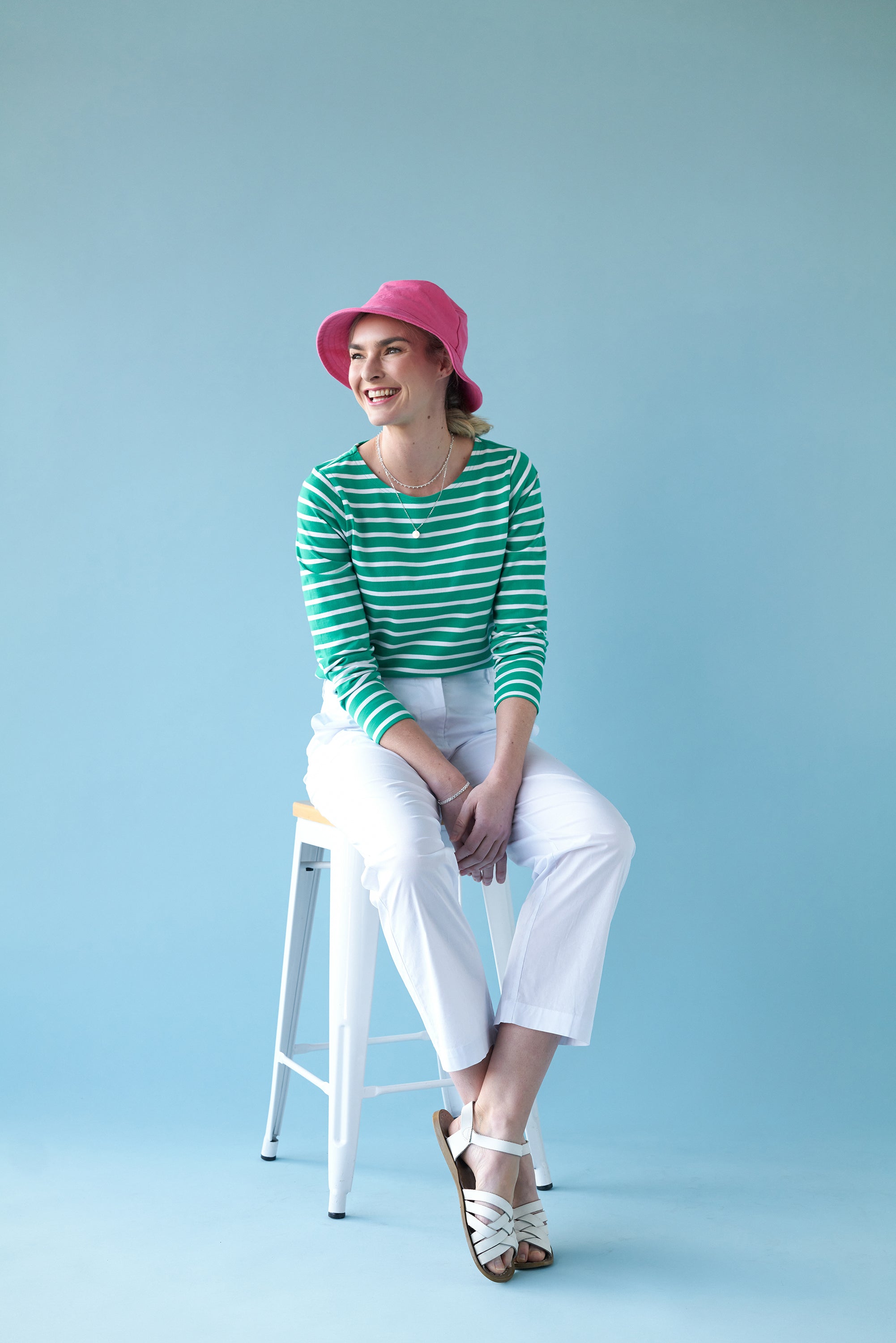 LYTTELTON TOP GREEN STRIPE