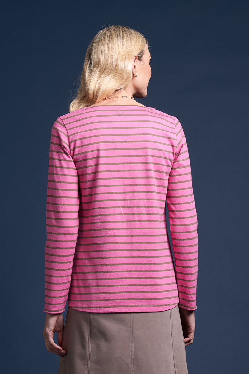 LYTTELTON TOP PINK MOCHA STRIPE