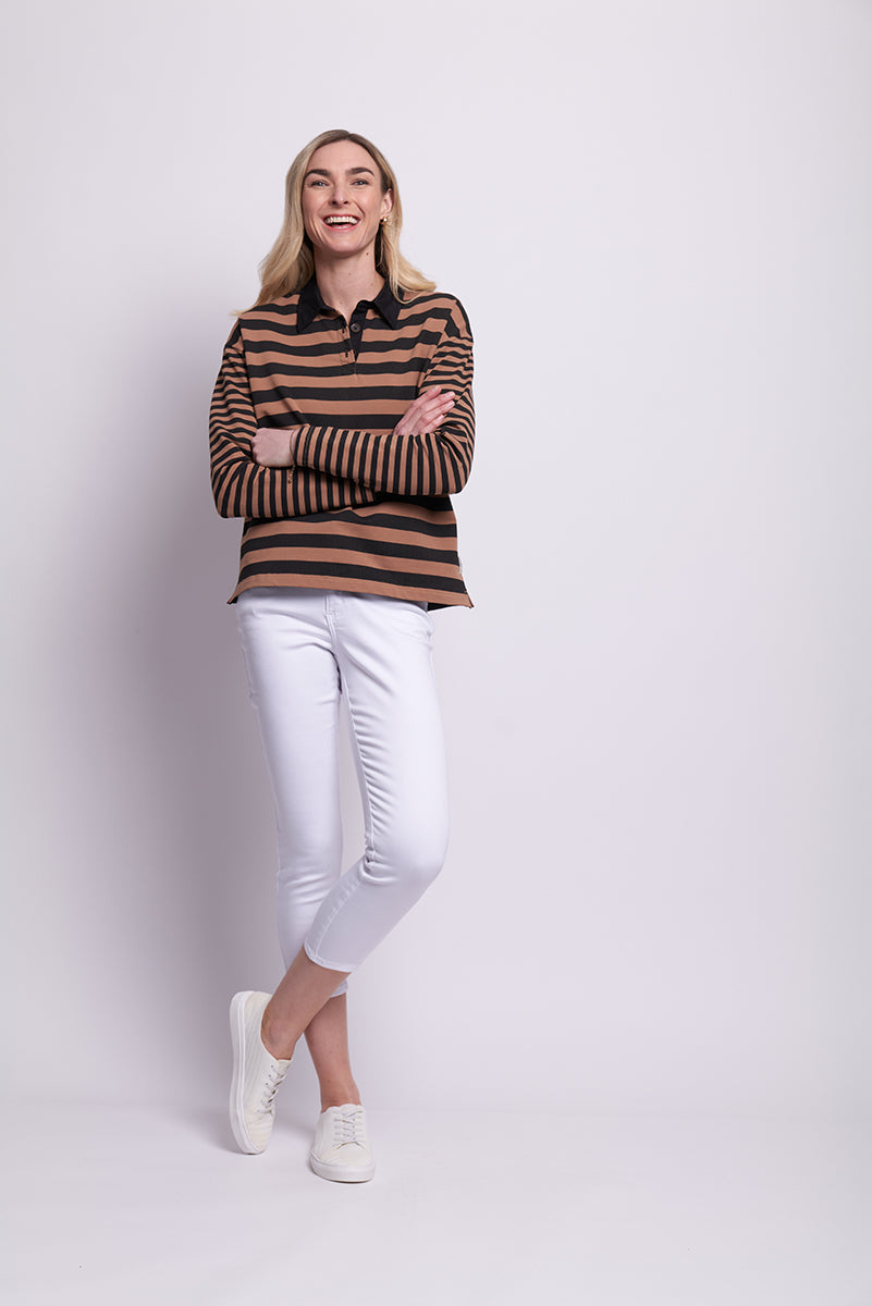 EDEN PARK TOP BLACK STRIPE