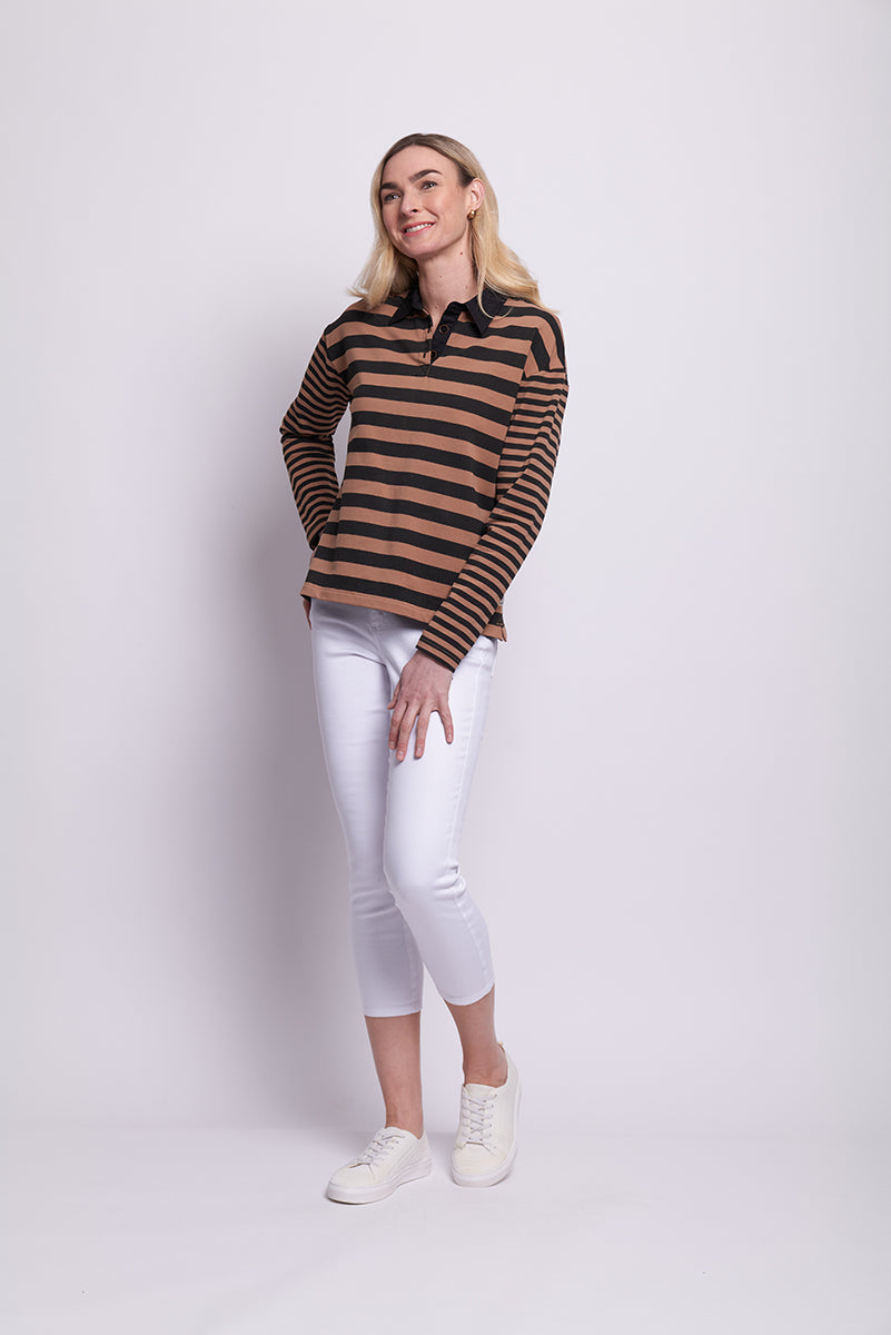 EDEN PARK TOP BLACK STRIPE