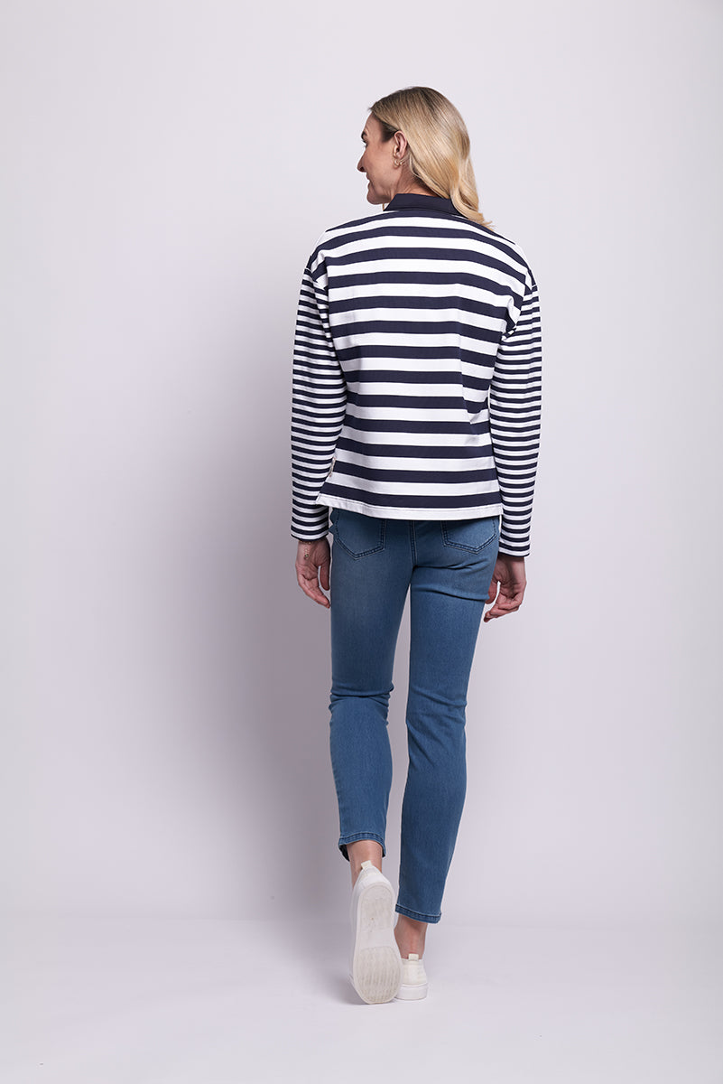 EDEN PARK TOP MIDNIGHT STRIPE