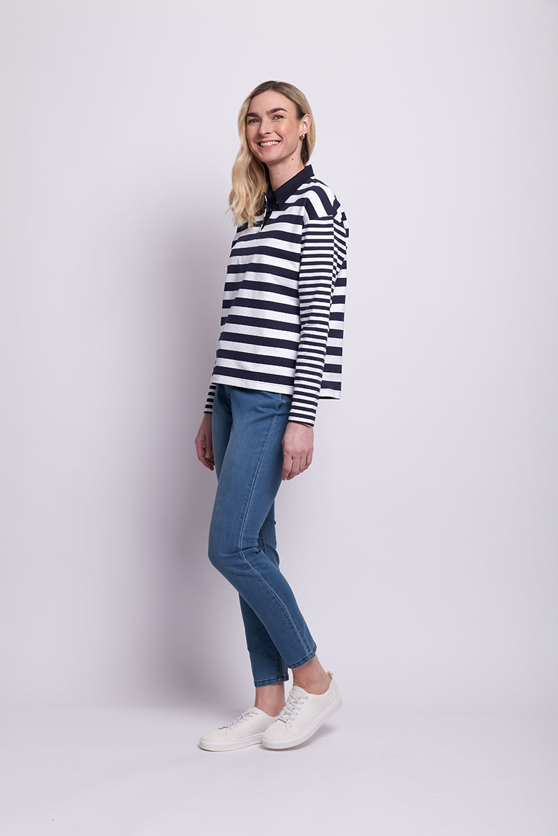 EDEN PARK TOP MIDNIGHT STRIPE