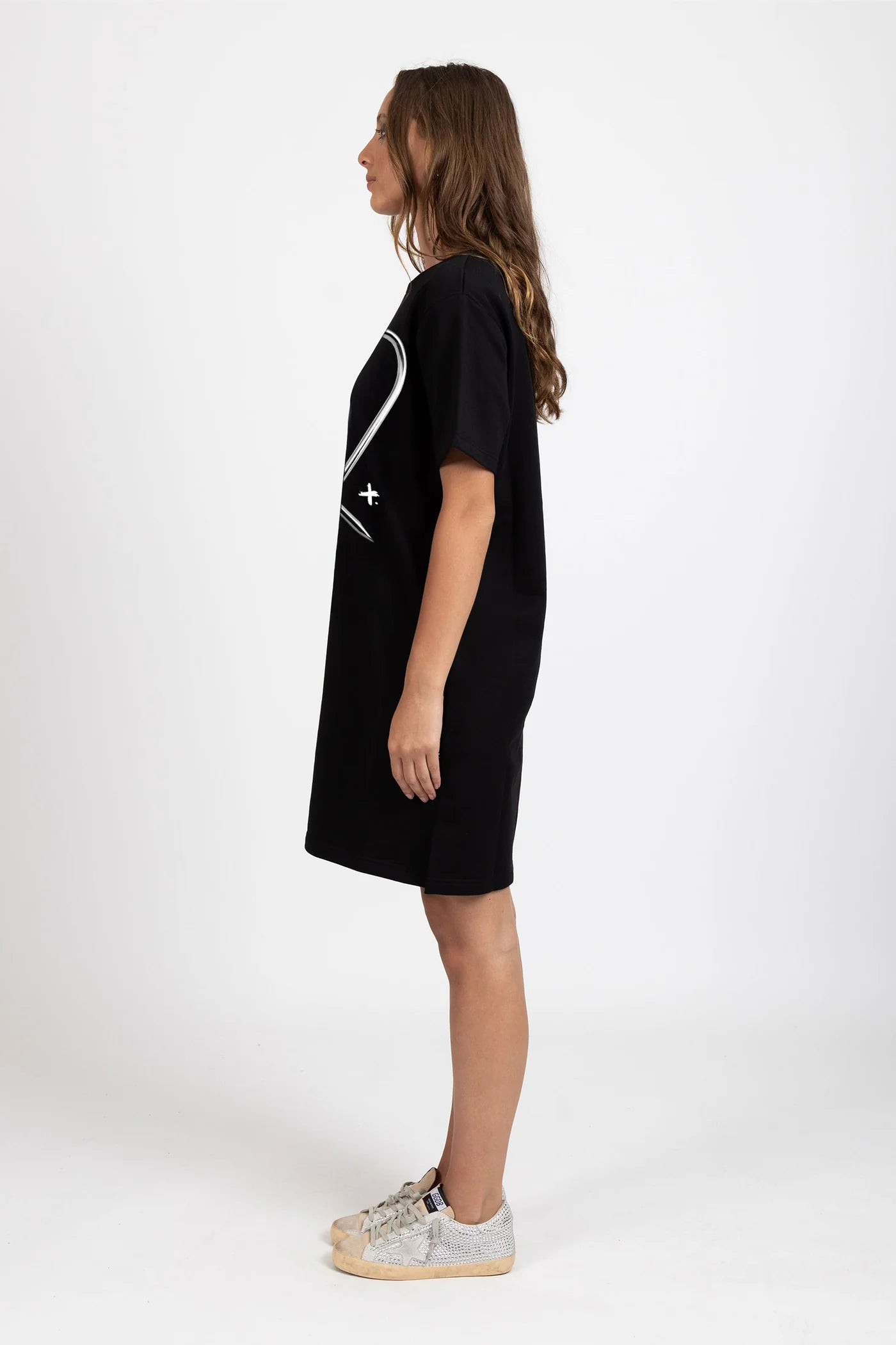 RUSH DRESS PINNED HEART BLACK