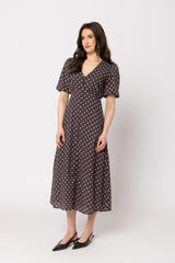 Seeking Lola Cheerful Dress Brown Spot, side