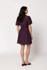 Wonderland Wrap Dress Plum Spot