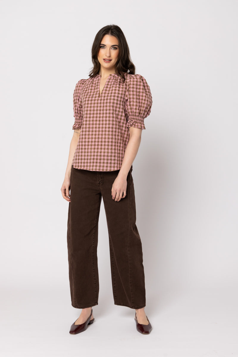 BUTTERFLY TOP CHESTNUT CHECK