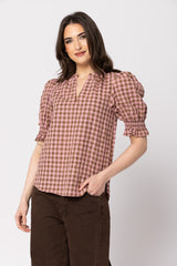 BUTTERFLY TOP CHESTNUT CHECK