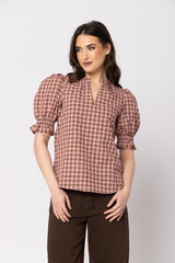 BUTTERFLY TOP CHESTNUT CHECK