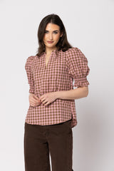 BUTTERFLY TOP CHESTNUT CHECK