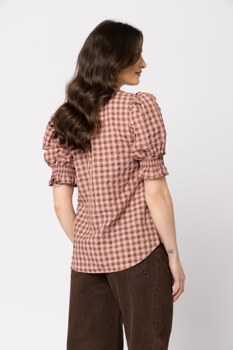 BUTTERFLY TOP CHESTNUT CHECK