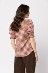 BUTTERFLY TOP CHESTNUT CHECK