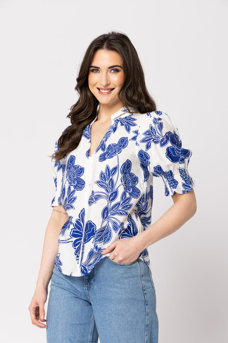 ADDYSON BLOUSE BLUE LOTUS