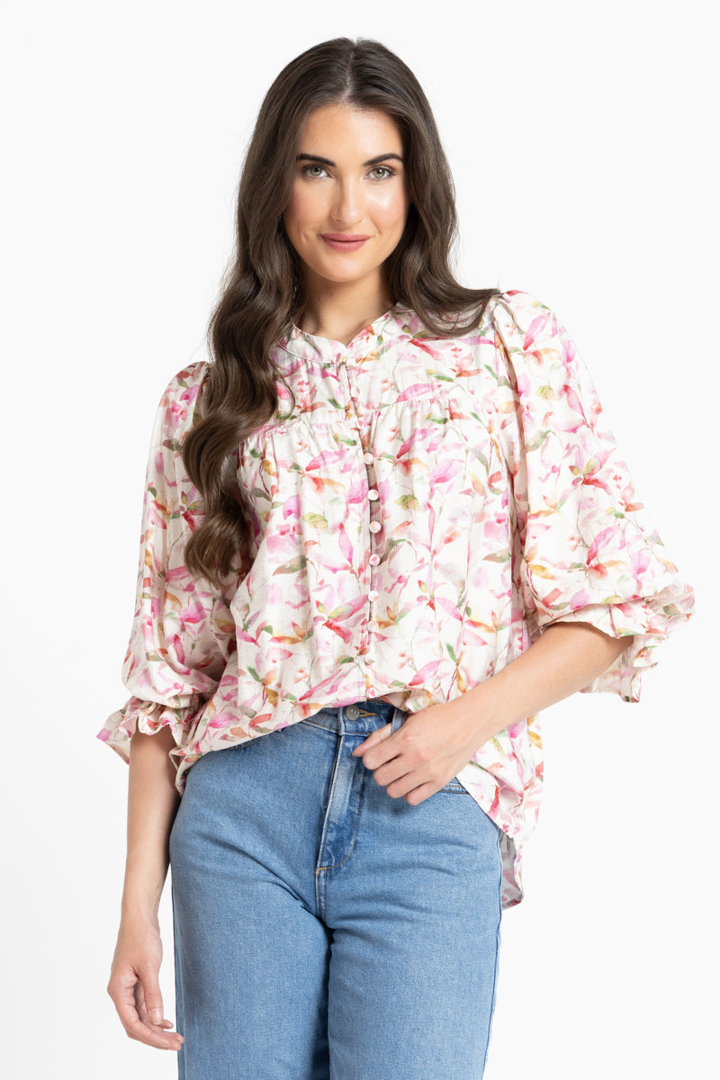 CELIA BLOUSE SPRING WATERCOLOUR