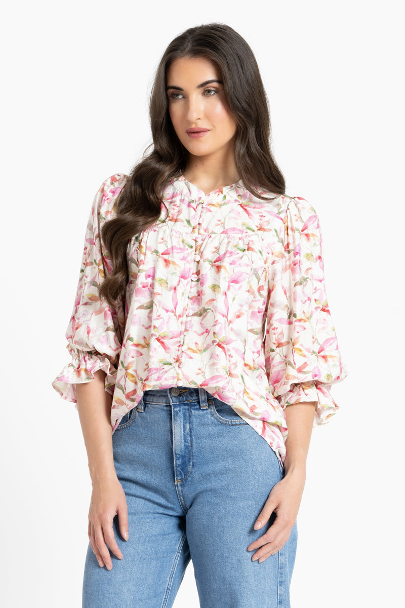 CELIA BLOUSE SPRING WATERCOLOUR