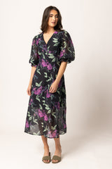 SUNRISE DRESS INDIGO GARDEN