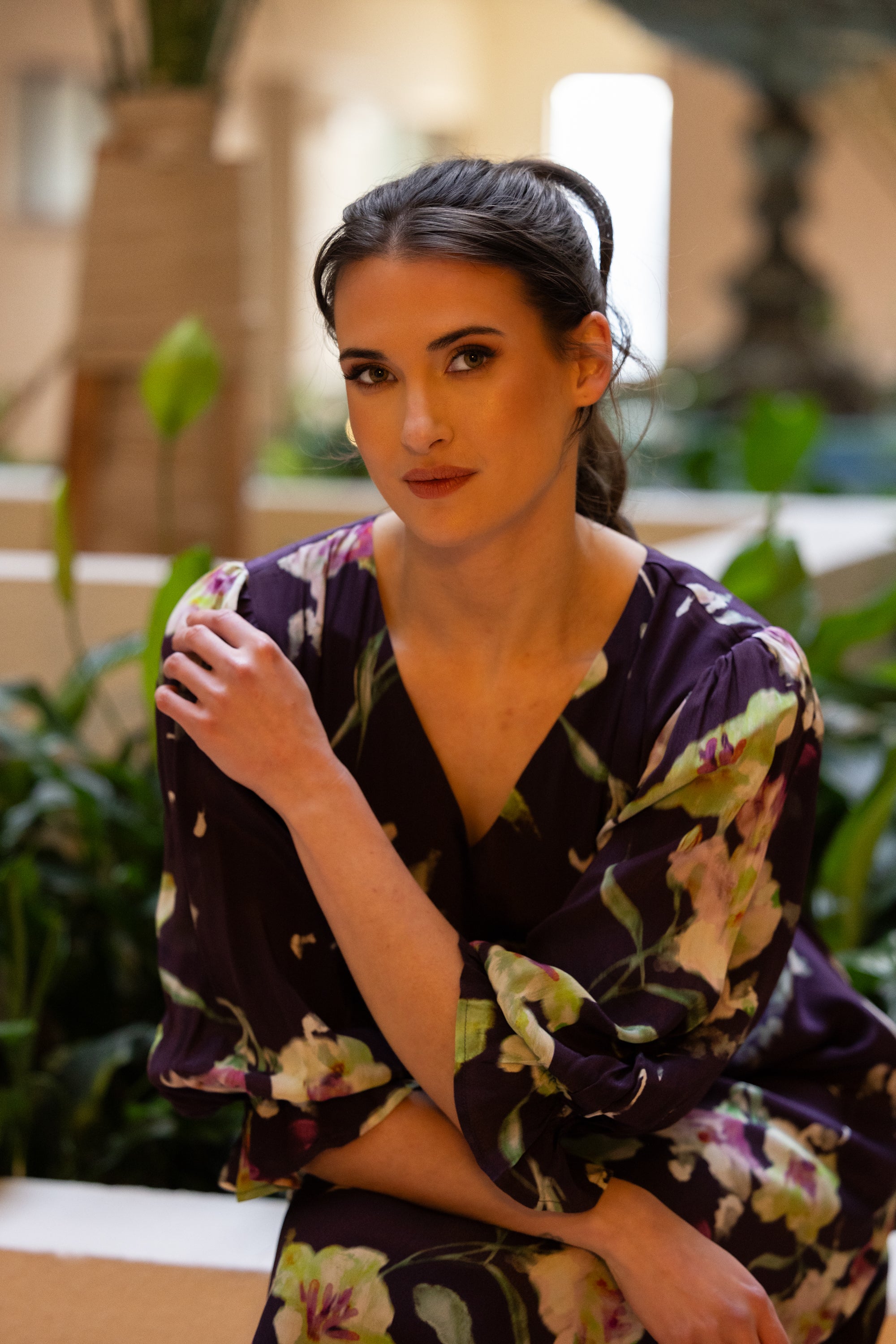 SANTORINI DRESS MERLOT BLOOM
