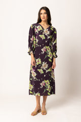 SANTORINI DRESS MERLOT BLOOM