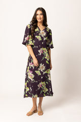 SANTORINI DRESS MERLOT BLOOM