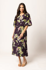 SANTORINI DRESS MERLOT BLOOM