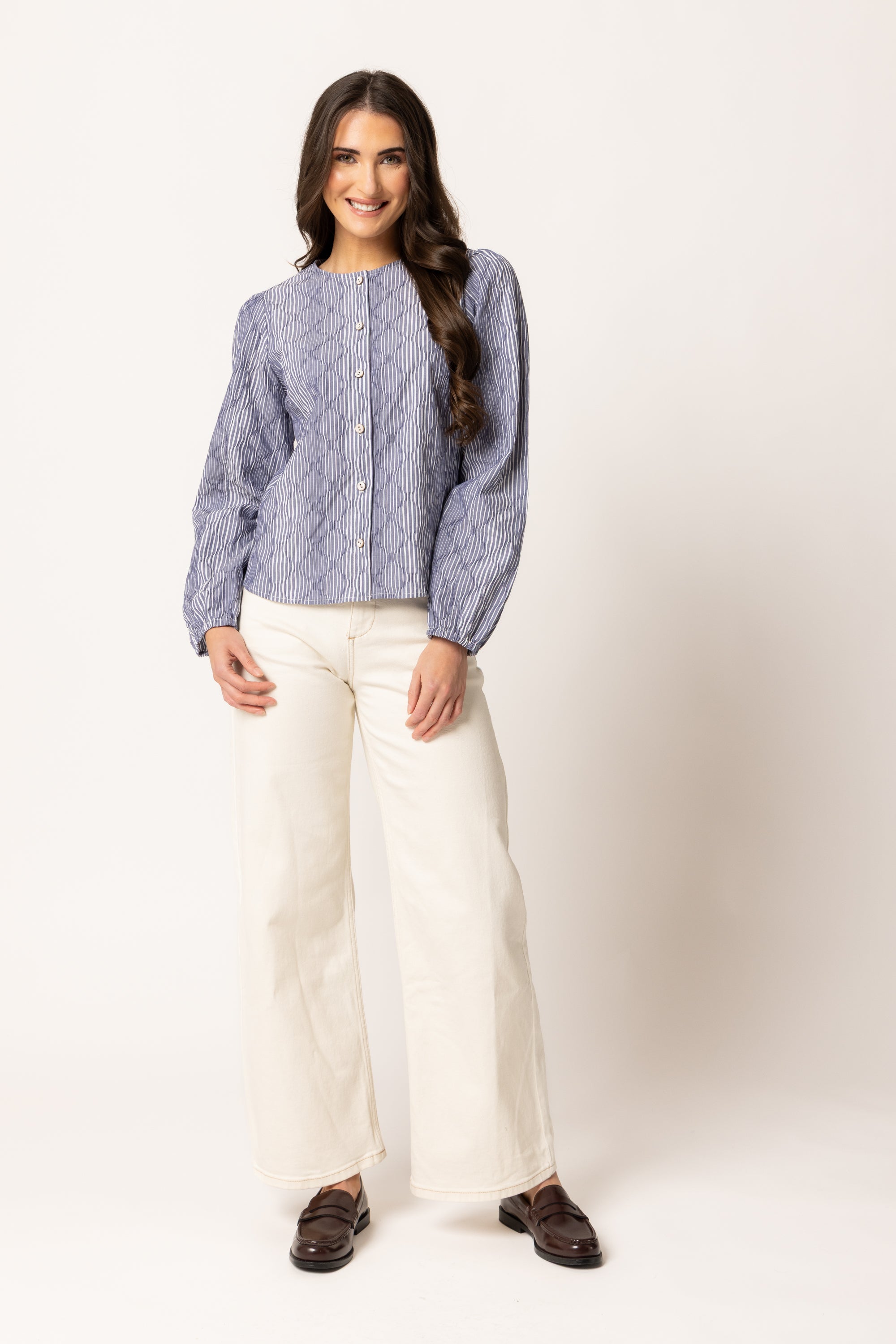 EDEN BLOUSE INK STRIPE