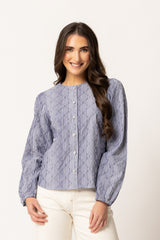 EDEN BLOUSE INK STRIPE
