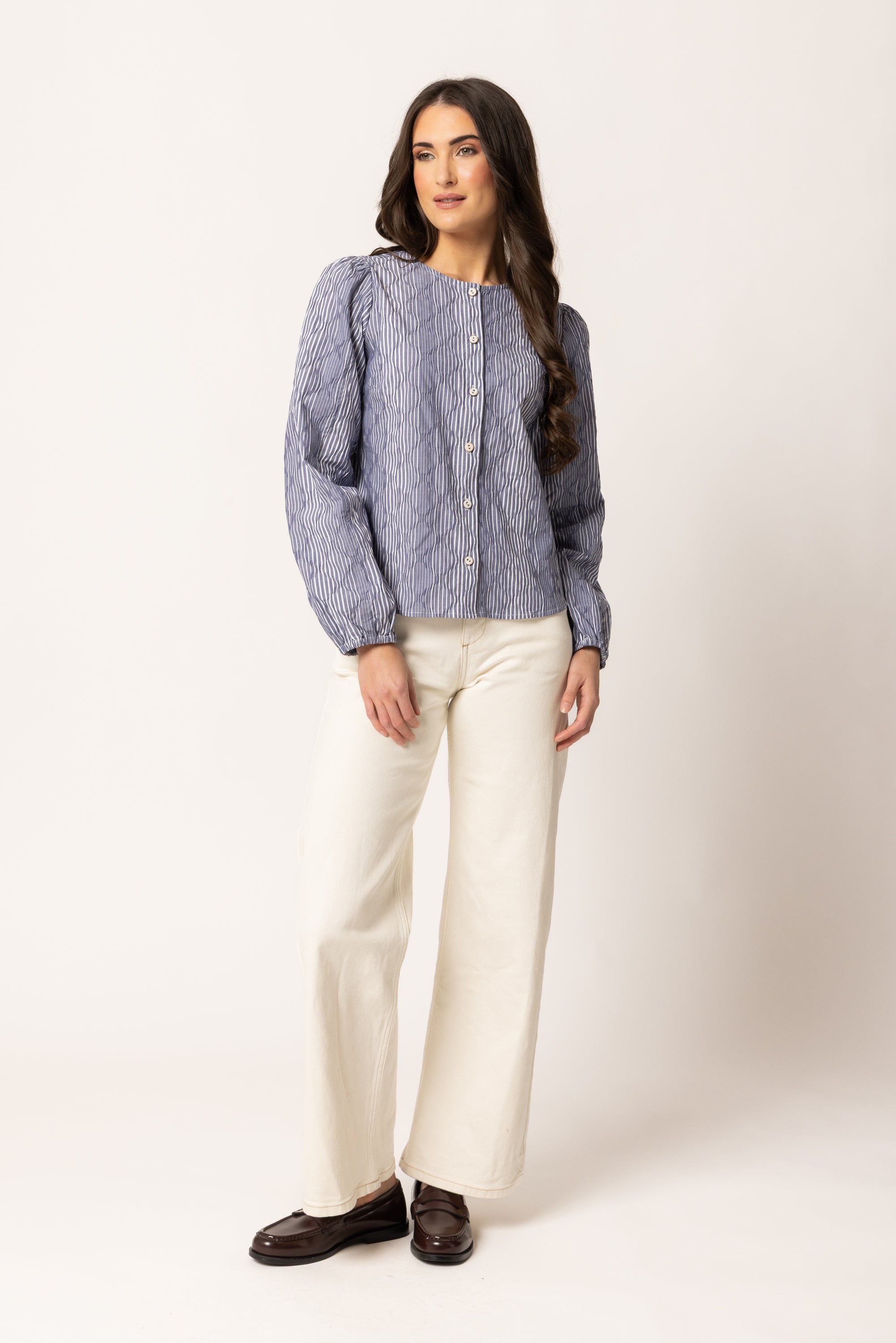EDEN BLOUSE INK STRIPE
