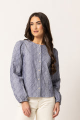 EDEN BLOUSE INK STRIPE