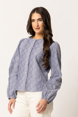 EDEN BLOUSE INK STRIPE