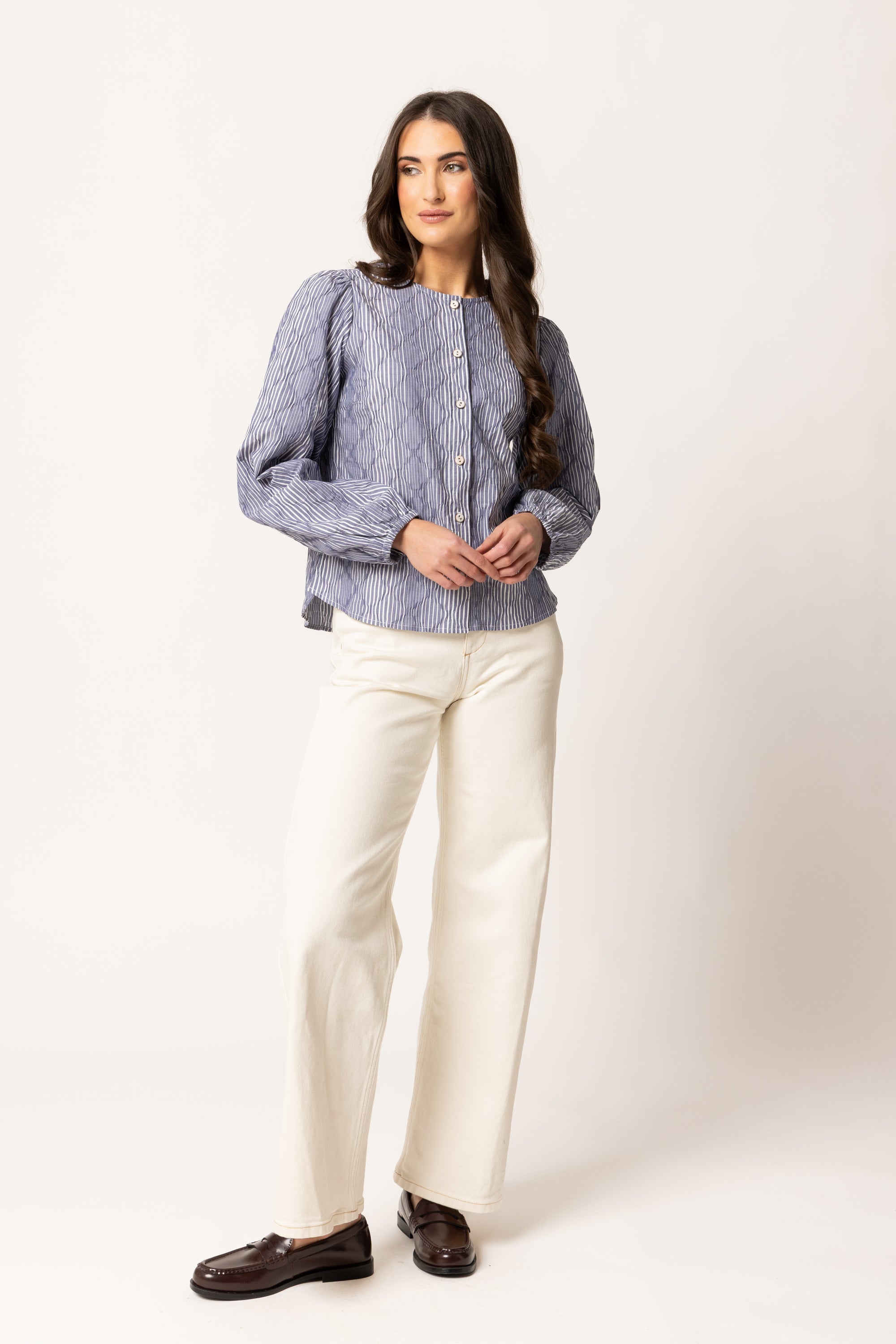 EDEN BLOUSE INK STRIPE