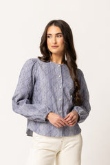 EDEN BLOUSE INK STRIPE
